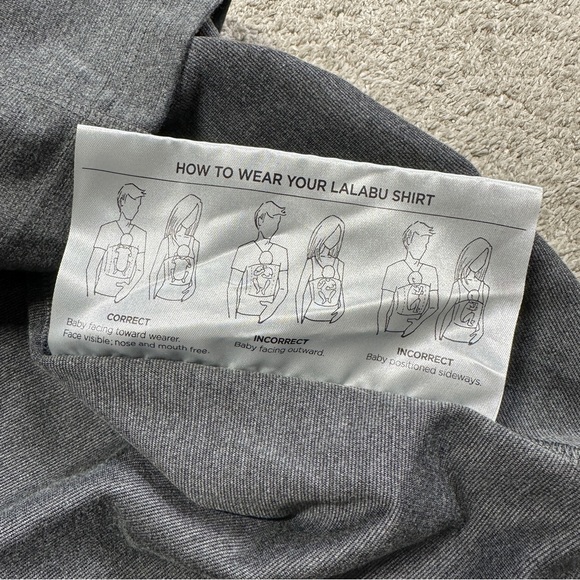 Lalabu Men’s Baby Dad Shirt Shortsleeve V-Neck in Gray Size L - Picture 11 of 14